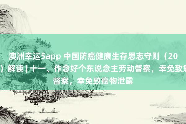 澳洲幸运5app 中国防癌健康生存思志守则（2026 年版）解读 | 十一、作念好个东说念主劳动督察，幸免致癌物泄露